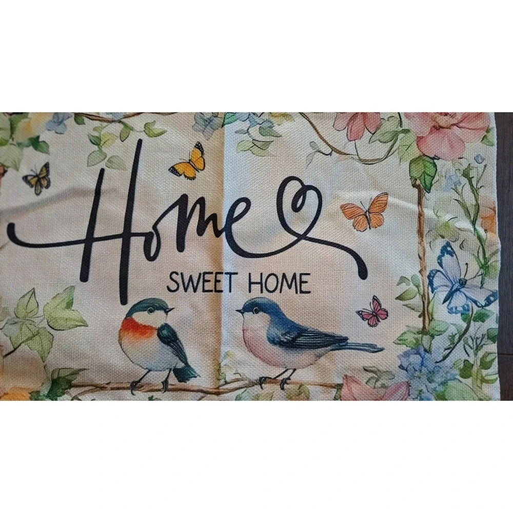 HOBBY LOBBY HOME SWEET HOME BIRDS & BUTTERFLIES THROW PILLOW COVER 19.5x11